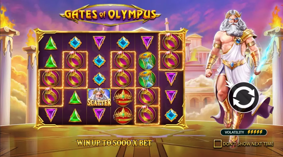 Screenshot of full Gates of Olympus gameplay